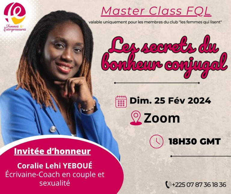 Masterclass avec Coralie Yéboué : Les secrets du bonheur conjugal